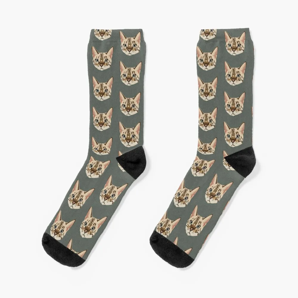 

Adorable Bengal Cat Socks christmass gift fashionable Antiskid soccer hip hop Socks Man Women's