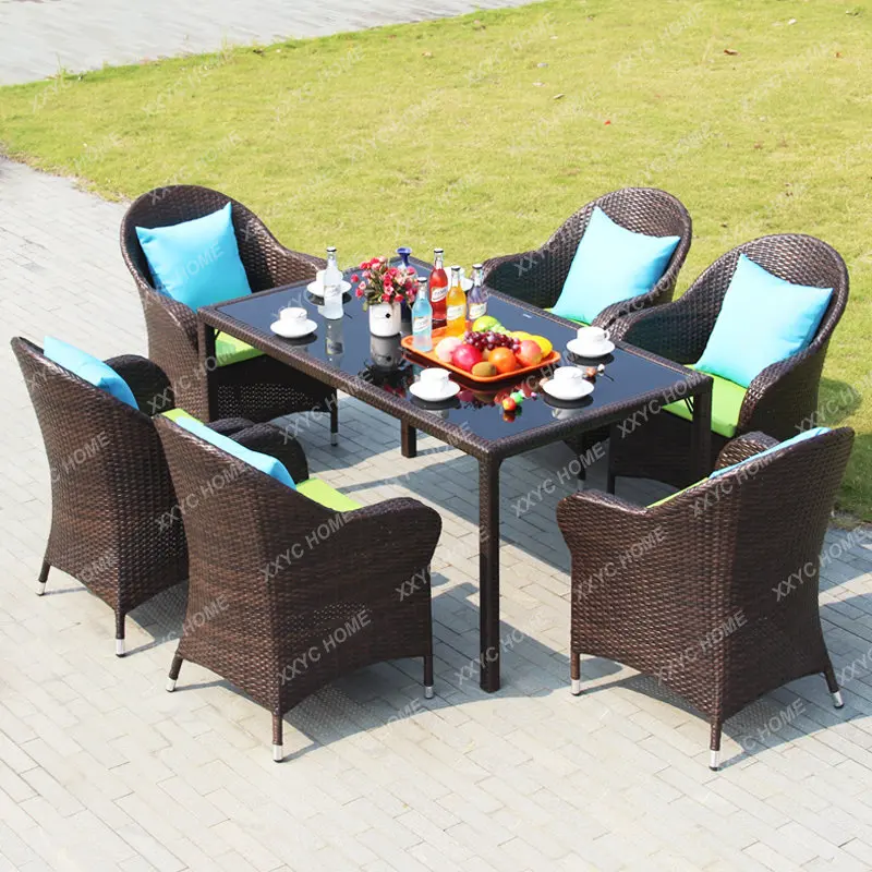 Furniture Courtyard OutdoorBalcony Leisure Rattan Chair Combination Garden Rattan Waterproof and Sun Protection Table and Chair
Furniture Courtyard OutdoorBalcony Leisure Rattan Chair Combination Garden Rattan Waterproof and Sun Protection Table and Chair