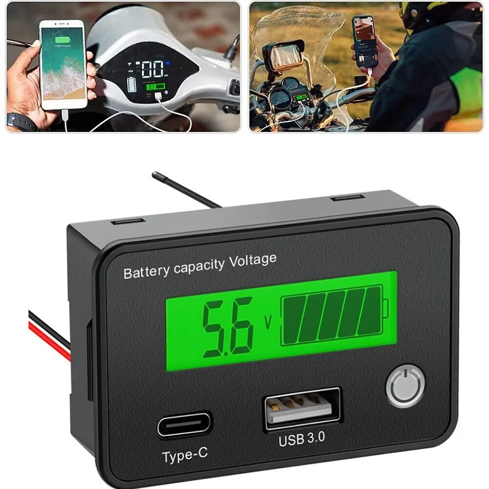DC8-30V Battery Capacity Indicator Dual USB Lead-Acid Ternary Lithium Battery 12/24V Digital Display Meter For Car Motorcycle
DC8-30V Battery Capacity Indicator Dual USB Lead-Acid Ternary Lithium Battery 12/24V Digital Display Meter For Car Motorcycle
