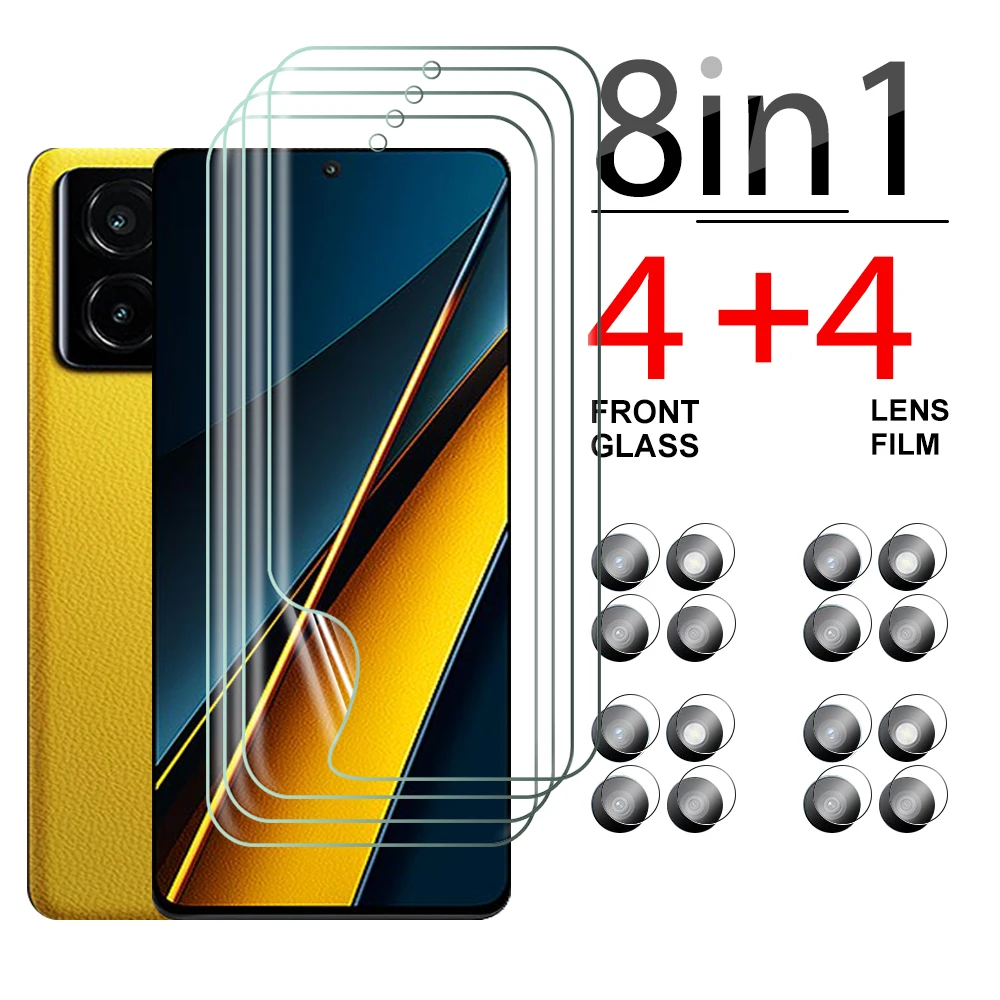 

8in1 Clear hydrogel film For Xiaomi Poco X6 Pro pocophone X6pro X 6pro 6.67 inches Anti-Scratch Camera Lens Protective Glass