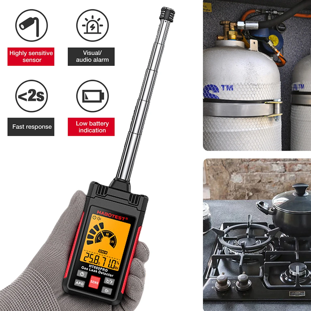 

Gas Leak Detector Audible & Visual Alarm Combustible Gas Detector Portable Gas Tester Locating The Source of Methane Natural Gas