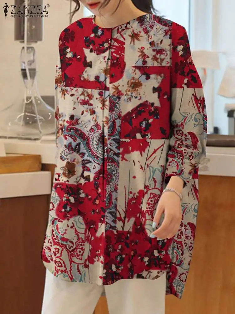 ZANZEA Autumn Bohemian Casual Blouse Floral Printed Long Sleeve Tops Woman Elegant O-Neck Loose Shirt Femme Holiday Chemise 2023
ZANZEA Autumn Bohemian Casual Blouse Floral Printed Long Sleeve Tops Woman Elegant O-Neck Loose Shirt Femme Holiday Chemise 2023