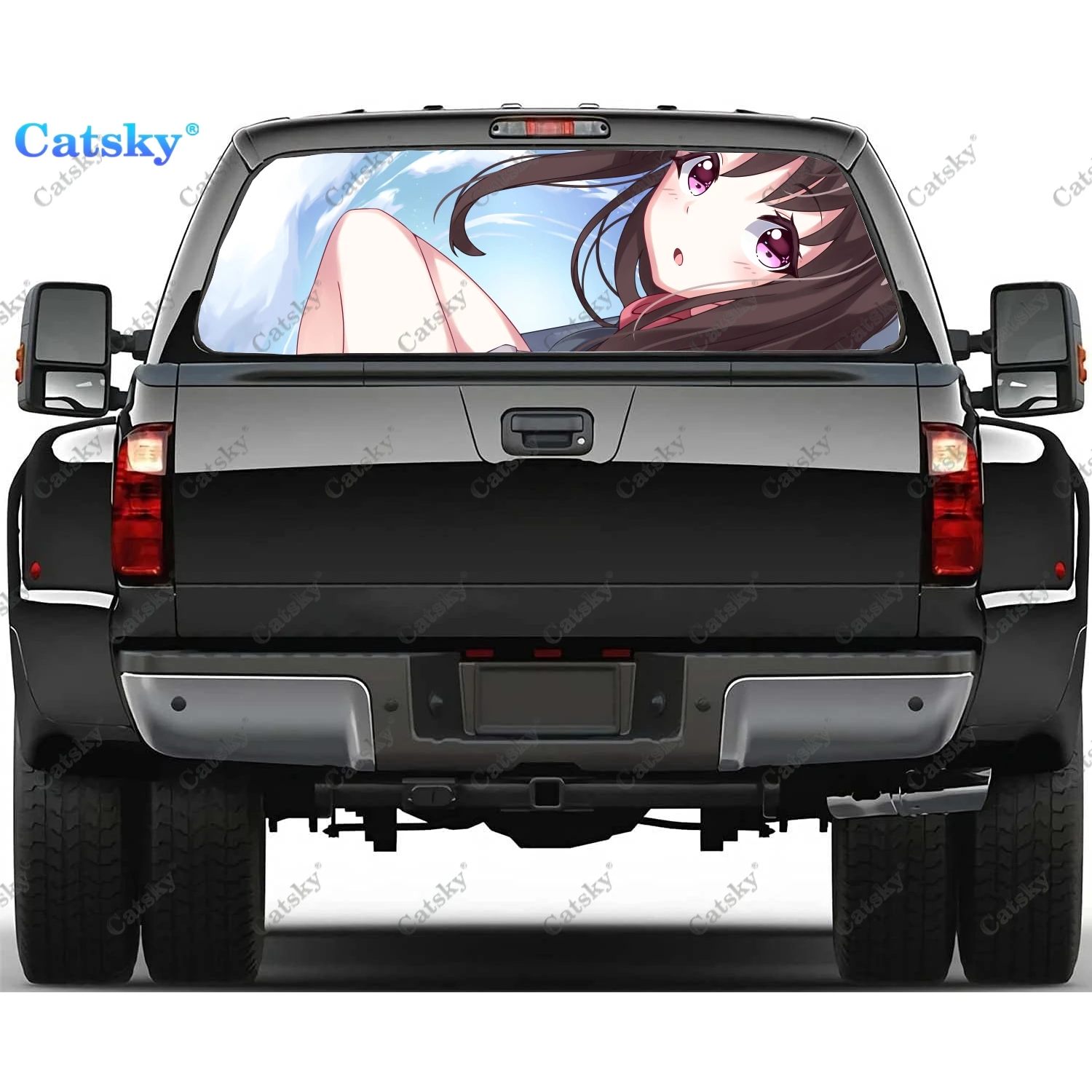 

Noragami Anime Printing Rear Window Stickers Windshield Decal Truck Rear Window Decal Universal Tint Perforated Vinyl Graphic