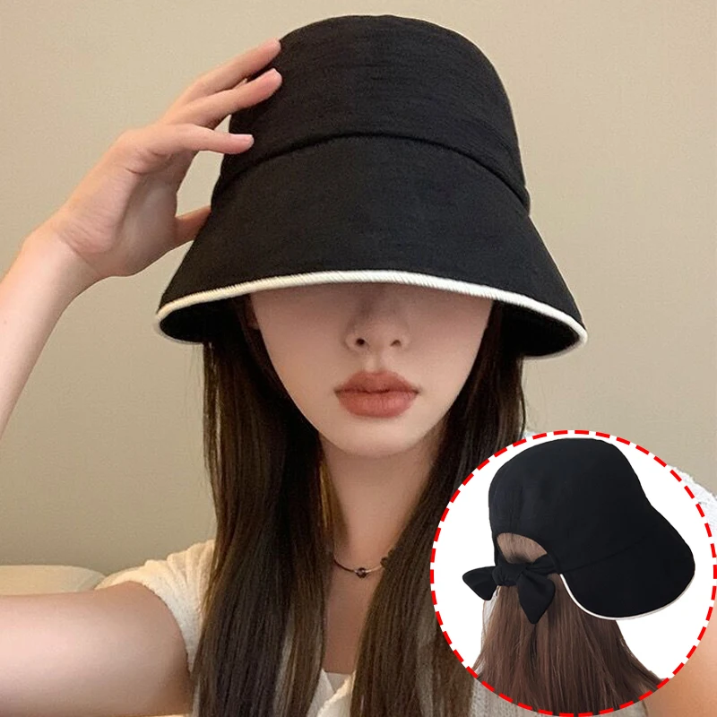 Summer Fisherman Caps Wide Brim Bow Ponytail Sun Hat Foldable UV Protection Sunhats Travel Adjustable Bowknot Tie Bucket Cap
Summer Fisherman Caps Wide Brim Bow Ponytail Sun Hat Foldable UV Protection Sunhats Travel Adjustable Bowknot Tie Bucket Cap