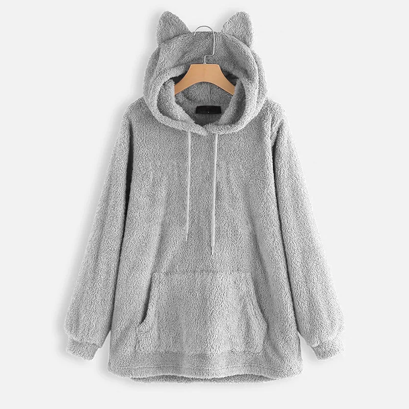 Women Winter Cat Ear Pullover Double-faced Pile Oversize Korean Style Hooded Hoodies Thick Warm Velvet Long Fluffy Sweatshirts
Women Winter Cat Ear Pullover Double-faced Pile Oversize Korean Style Hooded Hoodies Thick Warm Velvet Long Fluffy Sweatshirts