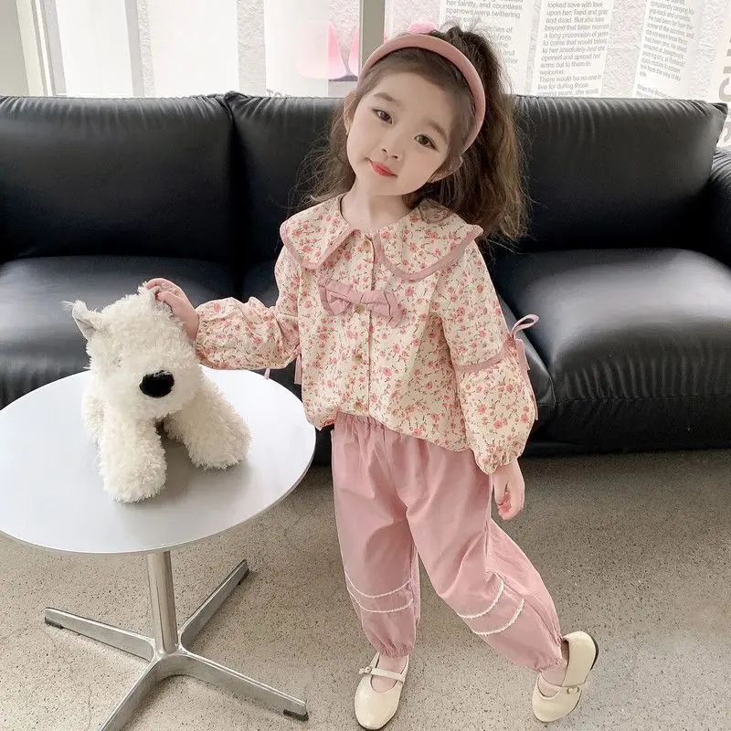 Children SetsGirls Spring Autumn New Sweet Fashion Fragmented Flowers Print Two Piece Set Elastic Waist Bows Lotus Leaf Collar 
Children SetsGirls Spring Autumn New Sweet Fashion Fragmented Flowers Print Two Piece Set Elastic Waist Bows Lotus Leaf Collar