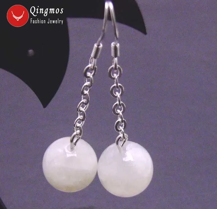 Qingmos Genuine 11-12mm Round Natural White MoonStone Earring for Women with Silver S925 Hook Dangle Earring 2" Jewelry ear324
Qingmos Genuine 11-12mm Round Natural White MoonStone Earring for Women with Silver S925 Hook Dangle Earring 2" Jewelry ear324