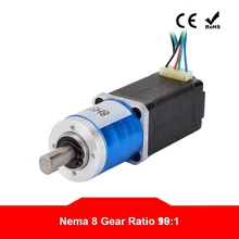 

Nema 8 Gear Stepper Motor Bipolar 4-lead L=38mm w/ Gear Ratio 19:1 Planetary Gearbox 0.6A for 3D Printer