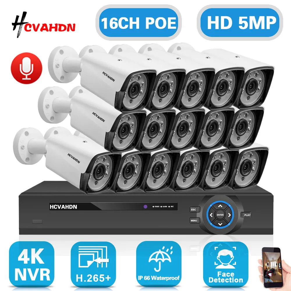 H.265 CCTV Camera Security System Kit 16CH 5MP 4K POE NVR Kit Outdoor Audio POE IP Camera Video Surveillance System XMEYE 8CH
H.265 CCTV Camera Security System Kit 16CH 5MP 4K POE NVR Kit Outdoor Audio POE IP Camera Video Surveillance System XMEYE 8CH