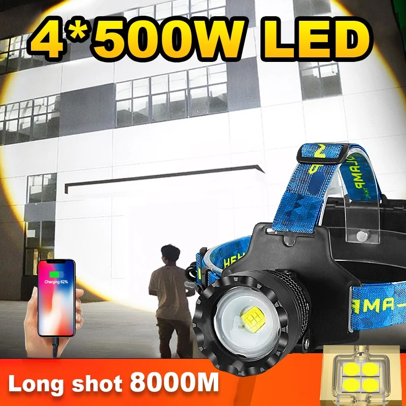 Super Bright 2000W XHP70 LED Headlamp USB Rechargeable Headlight Zoomable Head Lamp Waterproof Head Torch for Camping Cycling
Super Bright 2000W XHP70 LED Headlamp USB Rechargeable Headlight Zoomable Head Lamp Waterproof Head Torch for Camping Cycling