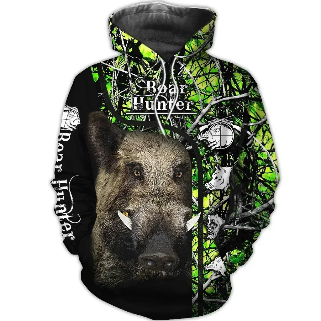 

Hunting Boar Sweatshirts for Men 3D Camouflage Tattoo Pattern Pullover Hoodie Shirts Harajuku Casual Print Oversized Clothing