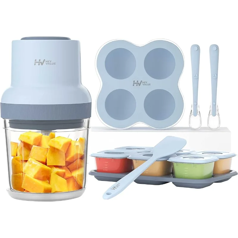 

13-in-1 Food Processor Sets, Food Puree Blender for Fruit, Vegatable, Meat,with Food Containers,Silicone Spoons,Silicone Spatula