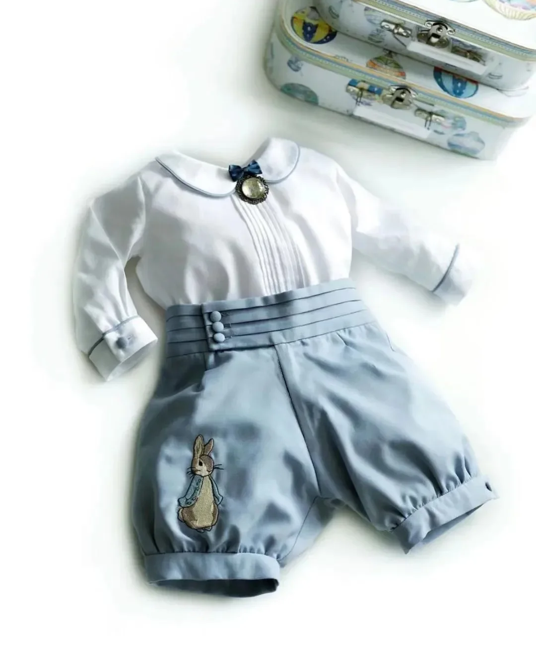 0-6Y Baby Boy Summer Rabbit Embroidery Blue Rompers White Shirt Set Outfit for Easter Eid Birthday Photography
0-6Y Baby Boy Summer Rabbit Embroidery Blue Rompers White Shirt Set Outfit for Easter Eid Birthday Photography