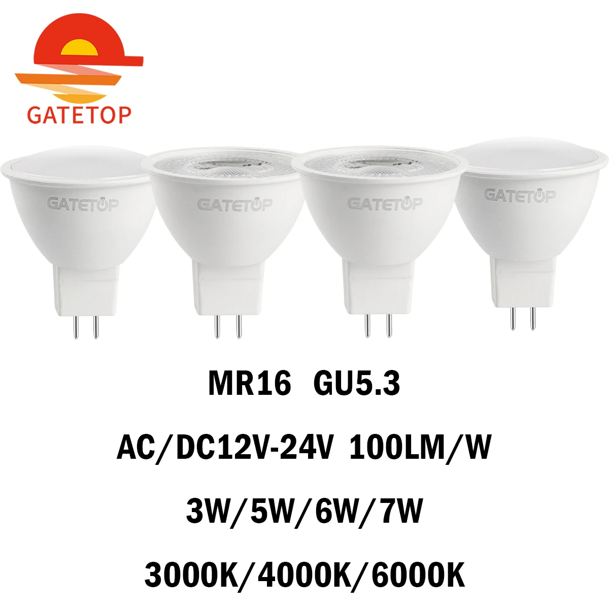 

5/10/15/20PCS MR16 LED Spotlight GU5.3 Low Voltage AC/DC12-24V 3/5/6/7W 120/38Degree No Flicker High Lumen for Interiors