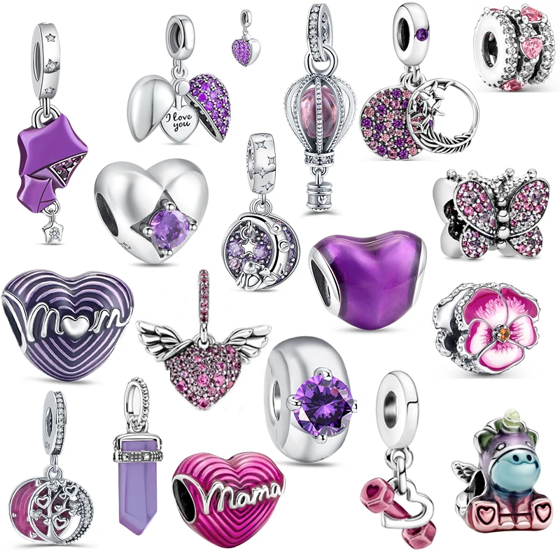 Purple Series 925 Sterling Silver Charm Magic Unicorn Butterfly Mom Heart Shiny Beads Fit Original Pandora Bracelet Fine Jewelry
Purple Series 925 Sterling Silver Charm Magic Unicorn Butterfly Mom Heart Shiny Beads Fit Original Pandora Bracelet Fine Jewelry