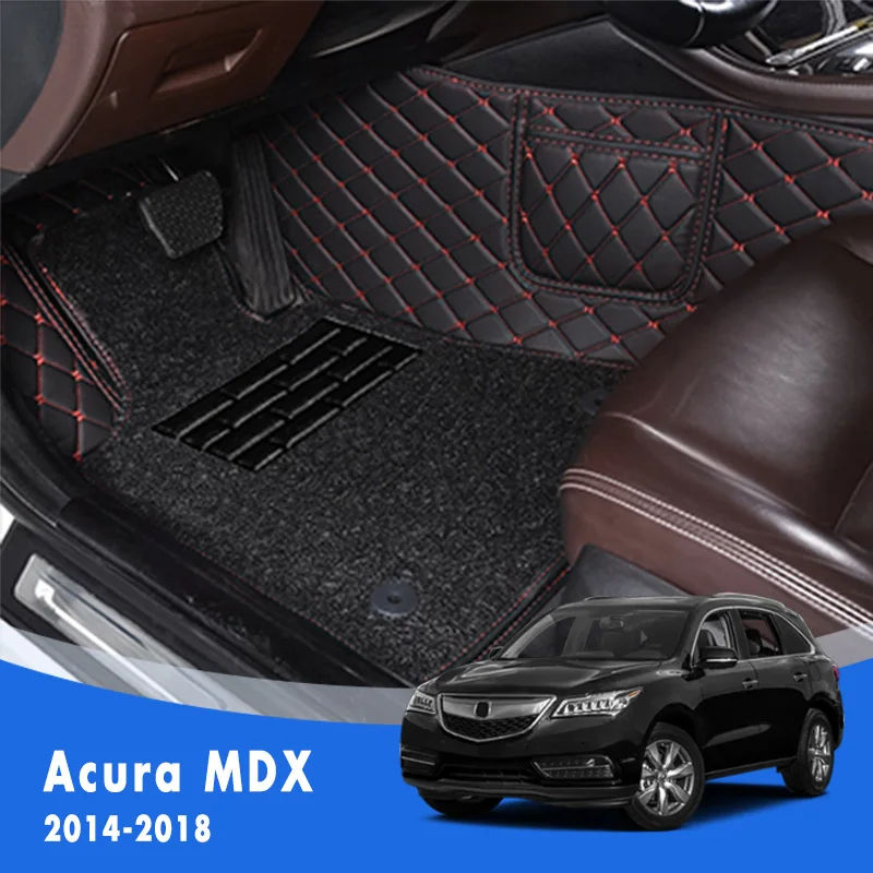 

For Acura MDX 2018 2017 2016 2015 2014 (5 seats) Luxury Double Layer Wire Loop Car Floor Mats Auto Interiors Carpets Accessories