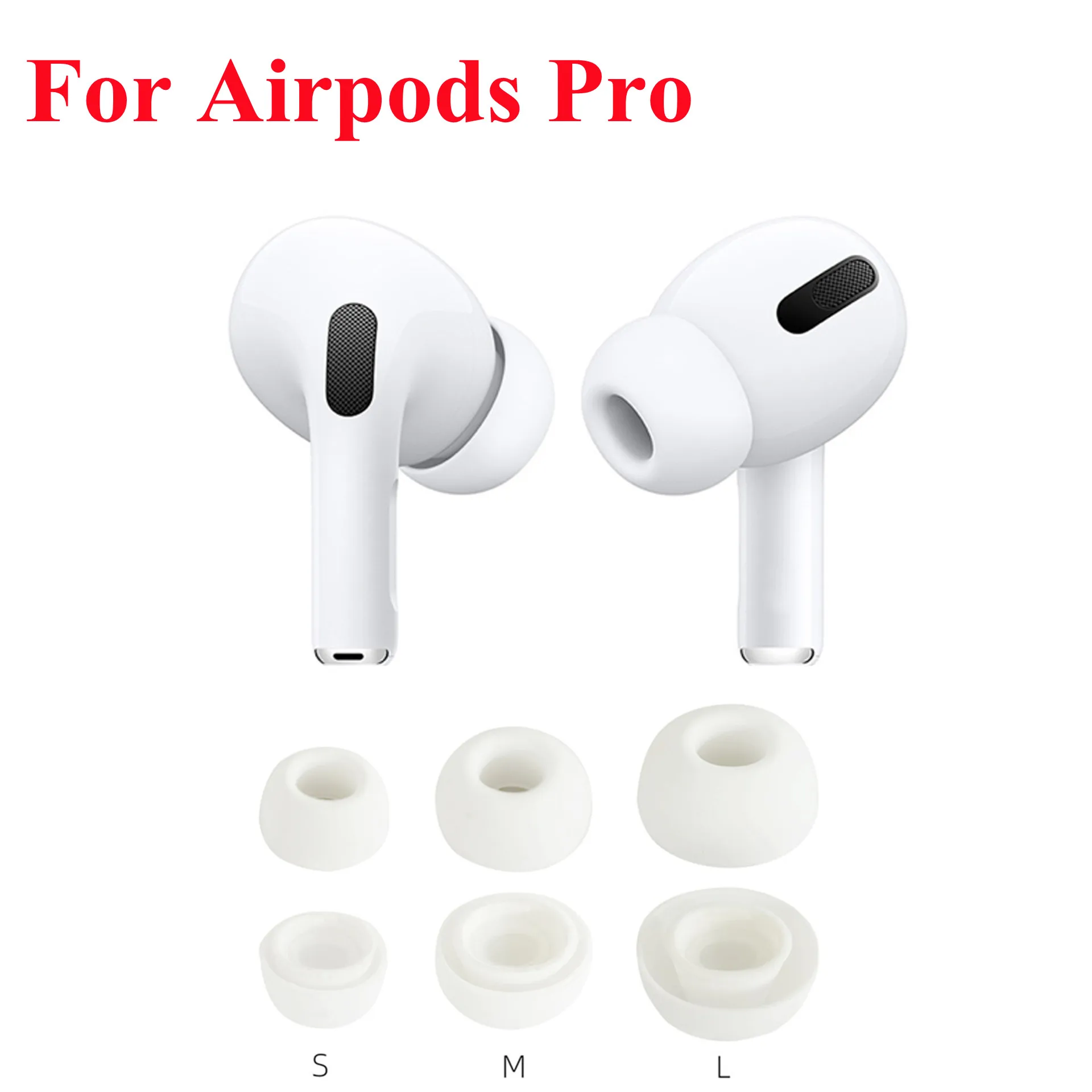 

Silicone Earbuds Earphone Earplug Cover for Apple Airpods Pro EarTips Ear Pads L M S Size Headphone Ear tips