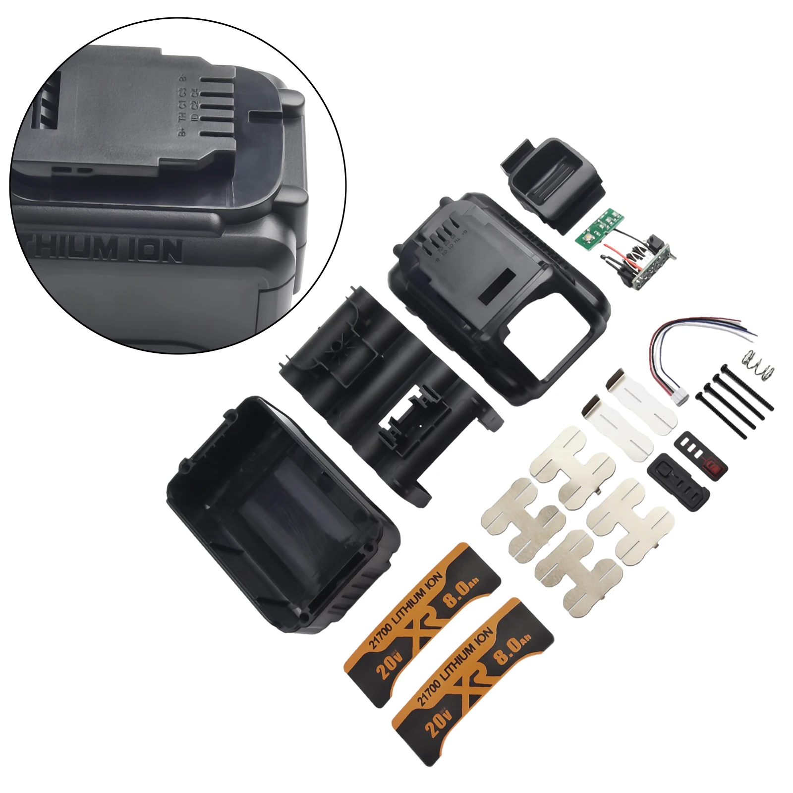 Battery Plastic Case DCB200 21700 Li ion Battery Plastic Case for De walt 18V High Performance Replacement for Old PCB Board
Battery Plastic Case DCB200 21700 Li ion Battery Plastic Case for De walt 18V High Performance Replacement for Old PCB Board