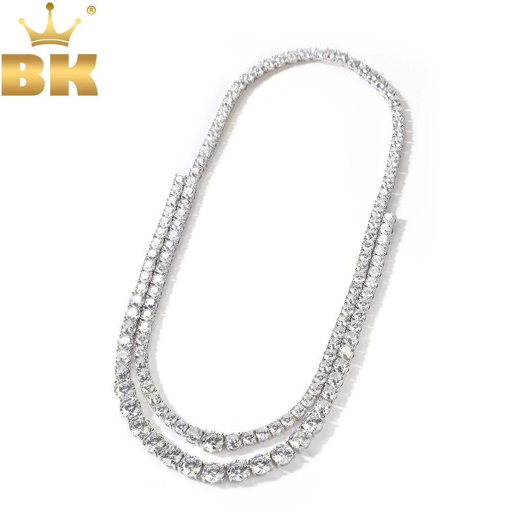 

TBTK Double Layers Tennis Chain Iced Out AAA Cubic Zircon Luxury Choker Necklace Gift For Men Women Hiphop Jewelry