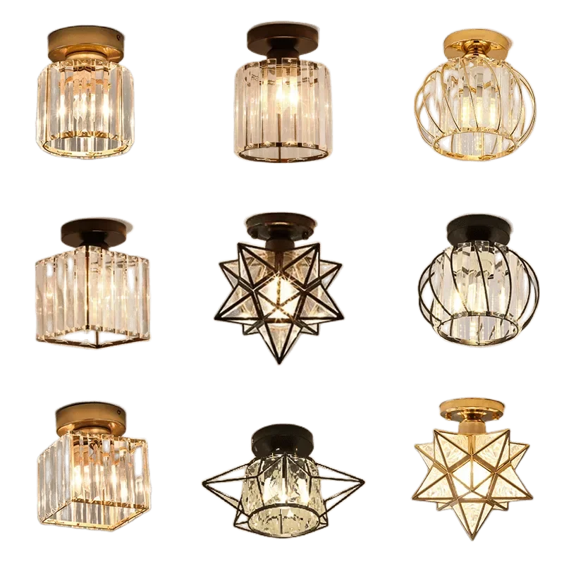 

Crystal Glass Nordic Simple New Modern LED Chandelier Lights Living Loft Study Room Aisle Corridor Flats Lamps Indoor Lighting