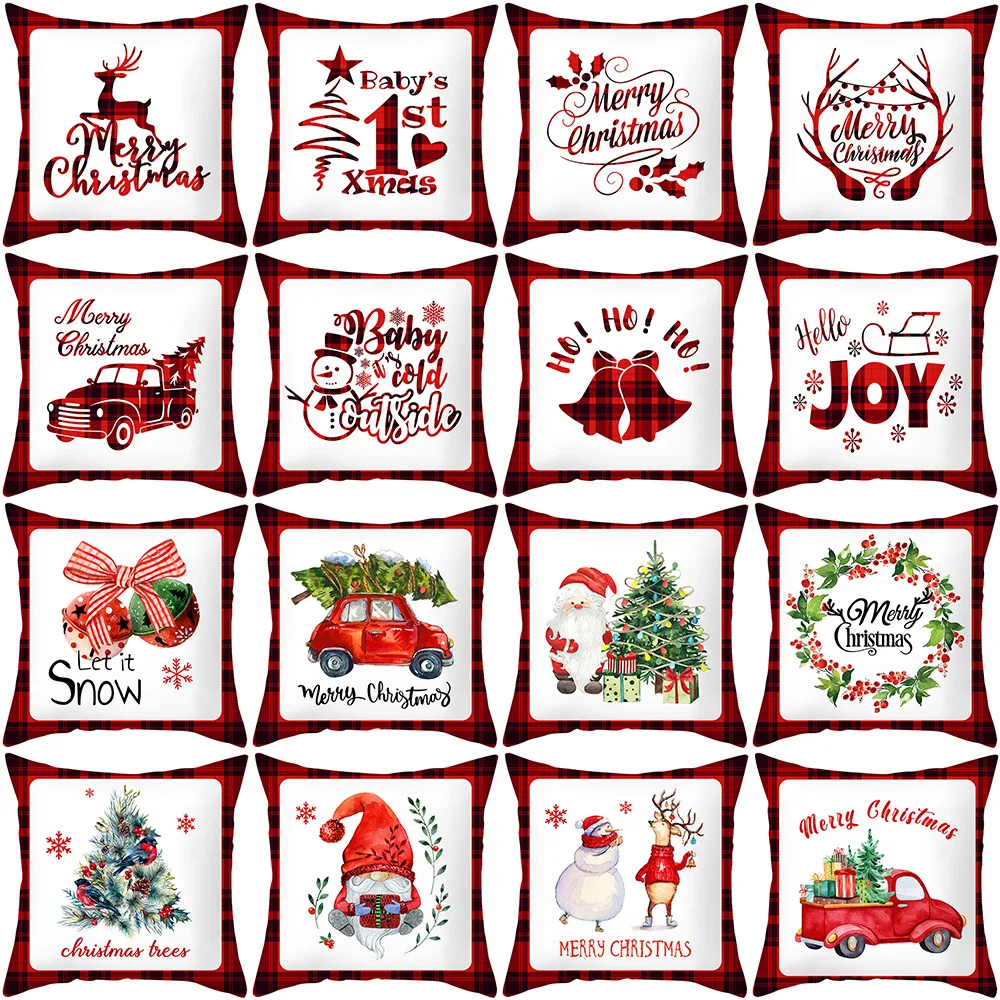 

Рождественские наволочки 18x18 дюймов, декоративные наволочки для диванных подушек в фермерском стиле, праздничные Чехлы для подушек в деревенском стиле, рождественские наволочки для подушек