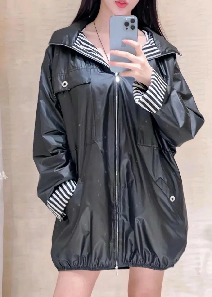 Office Lady black loose hooded Coat Spring autumn 2024 Korean Fashion Elegant striped lining Jacket Women tops
Office Lady black loose hooded Coat Spring autumn 2024 Korean Fashion Elegant striped lining Jacket Women tops