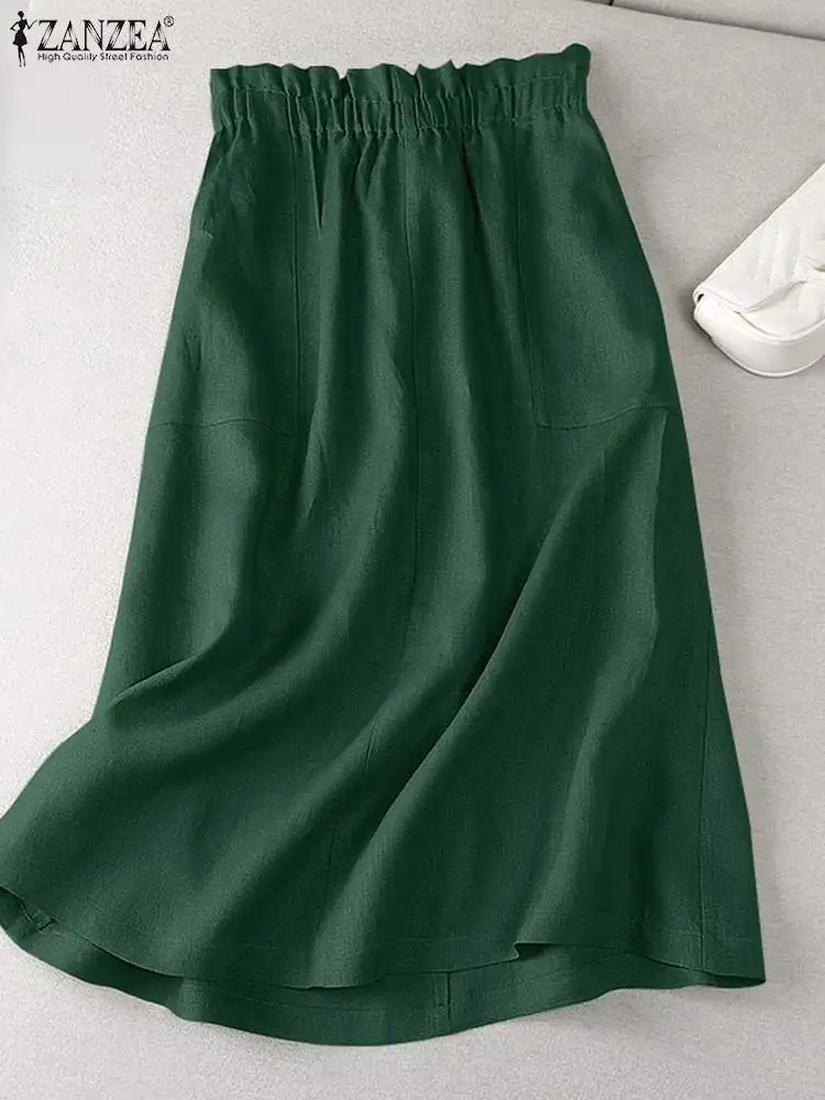 ZANZEA Women Cotton Party Skirt Summer Vintage Elastic Waist Solid Mid-calf Skirts Casual A-line Faldas Saia Robe Femme Jupe
ZANZEA Women Cotton Party Skirt Summer Vintage Elastic Waist Solid Mid-calf Skirts Casual A-line Faldas Saia Robe Femme Jupe