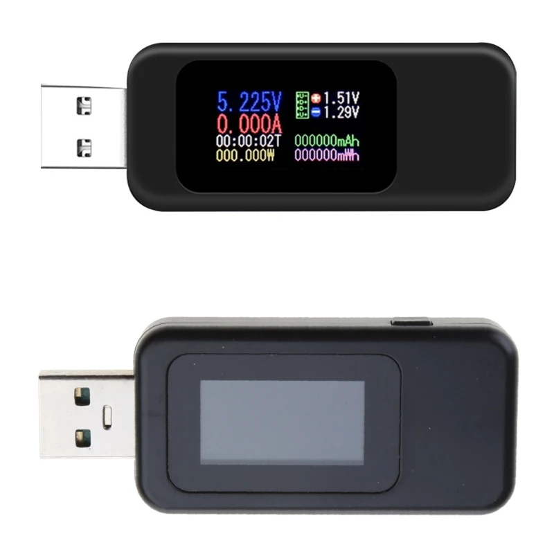 

USB-измеритель мощности, ток, напряжение, USB-тестер, мультиметр, емкость, цветной дисплей, вольтметр, амперметр, подходит для