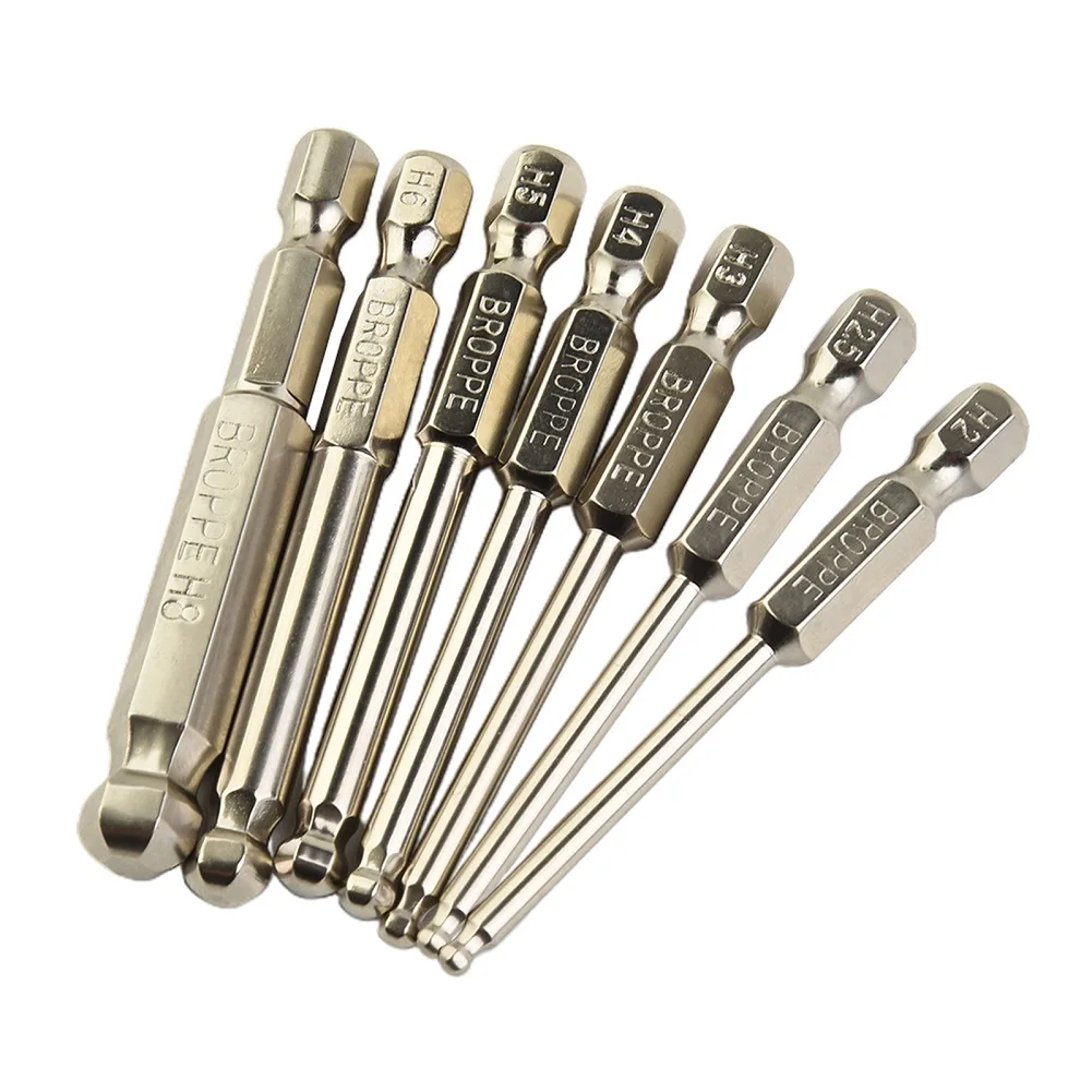 1pc 2-8mm Ball End Hex Screwdriver Bit Metric Hex Bit 65mm Long Magnetic Driver Bit For The Automotive, Household, Manufacturing
1pc 2-8mm Ball End Hex Screwdriver Bit Metric Hex Bit 65mm Long Magnetic Driver Bit For The Automotive, Household, Manufacturing