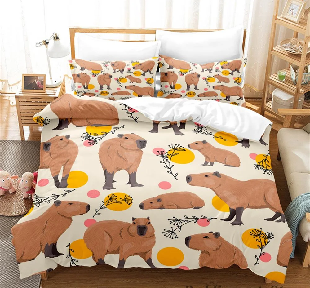 2023 Kawaii Capybaras Bedding Set Single Twin Full Queen King Size Bed Set Aldult Kid Bedroom Duvetcover Sets 3D Bed Cover Set
2023 Kawaii Capybaras Bedding Set Single Twin Full Queen King Size Bed Set Aldult Kid Bedroom Duvetcover Sets 3D Bed Cover Set