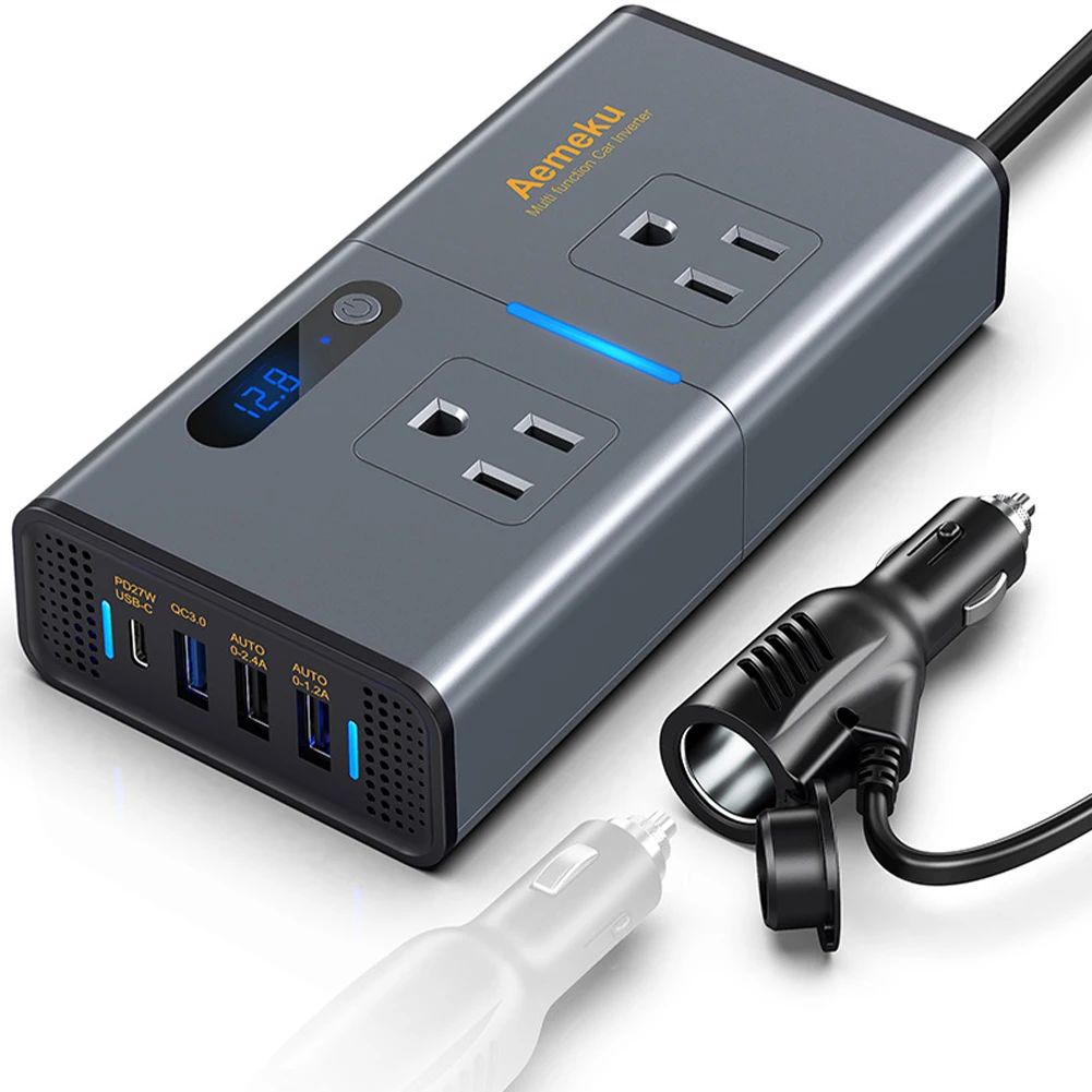1PC 200W Power Inverter Sinewave 12V DC to 110V AC Inverter Adapter with 4 USB Ports Fast Charging LCD Display Power Transformer
1PC 200W Power Inverter Sinewave 12V DC to 110V AC Inverter Adapter with 4 USB Ports Fast Charging LCD Display Power Transformer