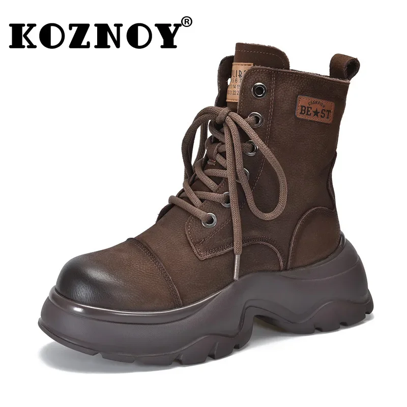 Koznoy 5.5cm Autumn Ankle Suede Genuine Leather Natural Spring Booties Winter Platform Wedge Fur Boots Women Shoes Fashion Plush
Koznoy 5.5cm Autumn Ankle Suede Genuine Leather Natural Spring Booties Winter Platform Wedge Fur Boots Women Shoes Fashion Plush