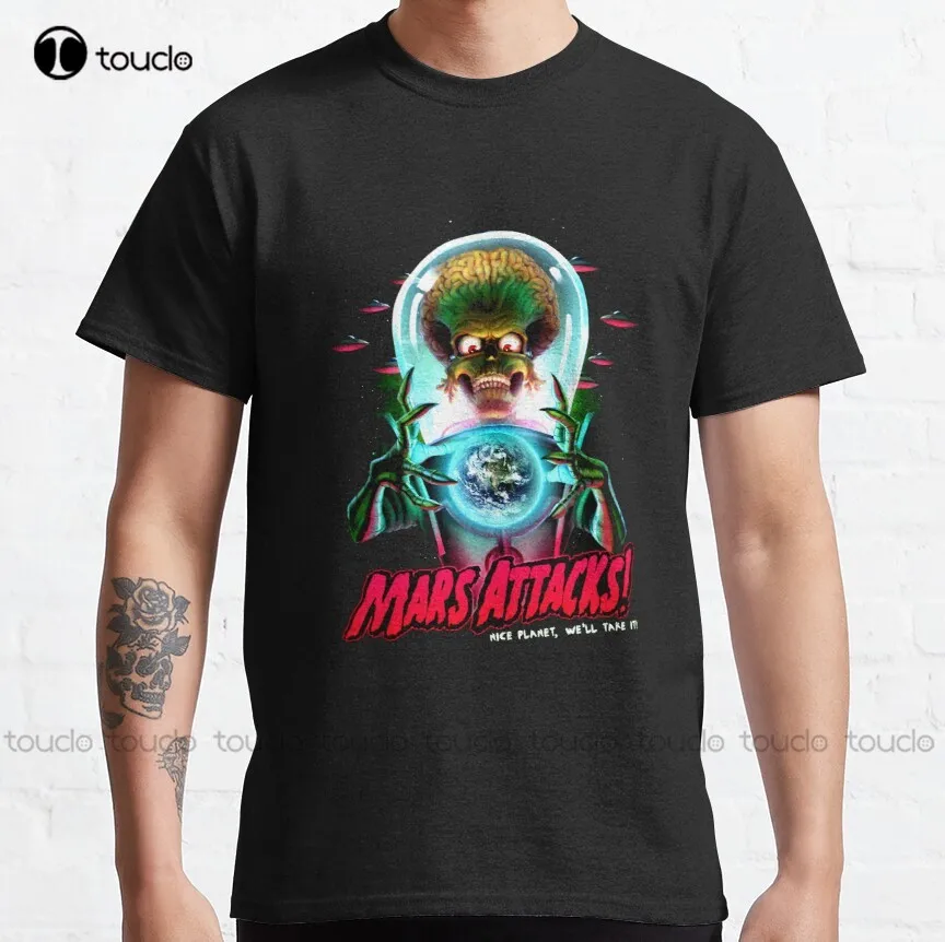 

Mars Atacks Poster Classic T-Shirt Beach Shirt Custom Aldult Teen Unisex Digital Printing Tee Shirt Xs-5Xl Fashion Funny New