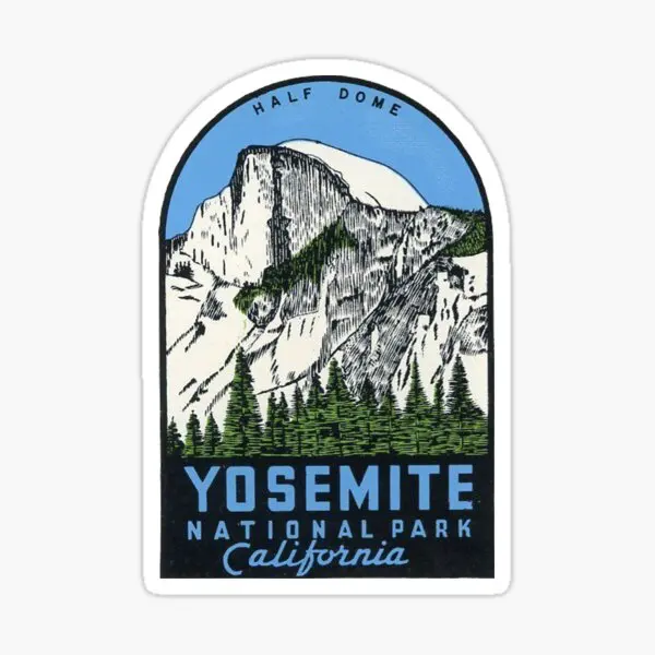 

Yosemite National Park California Half 5PCS Stickers for Cartoon Kid Car Cute Stickers Funny Anime Window Laptop Art