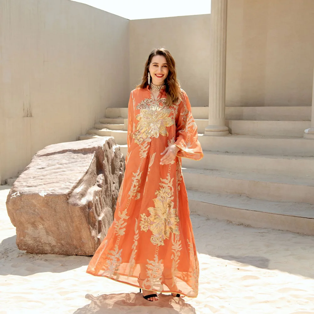 Maxi Dress Golden Sequins Embroidery Green White Abaya Woman Muslim Female Jalabiya Arabic Elegant Clothing Long Sleeves 202 Mallzona S1ade233c5ae245c1b51423743742ce78o Maxi Dress Golden Sequins Embroidery Green White Abaya Woman Muslim Female Jalabiya Arabic Elegant Clothing Long Sleeves Mallzona