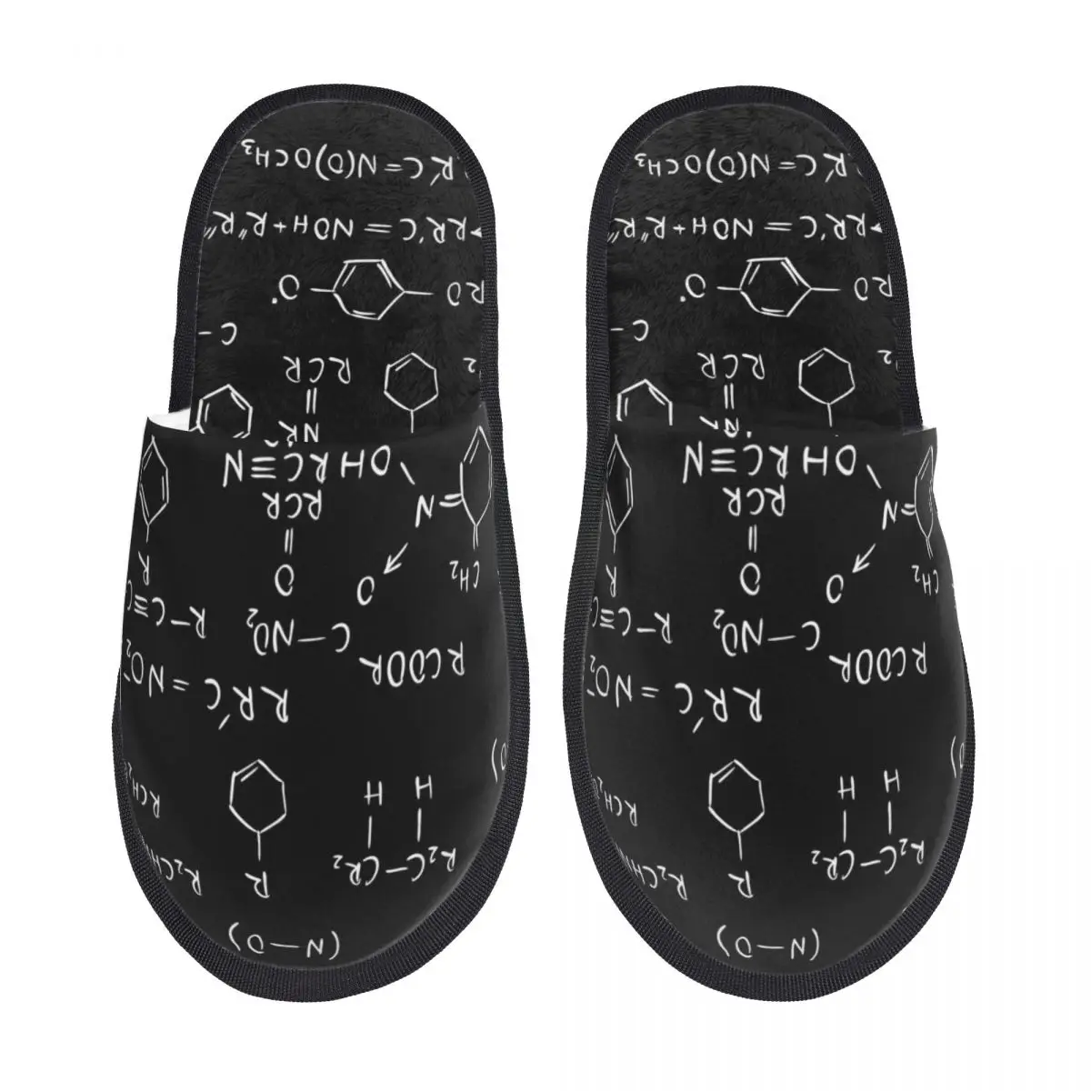 

Soft Plush Slippers Chemistry Formulas Indoor Furry Slippers For Bedroom