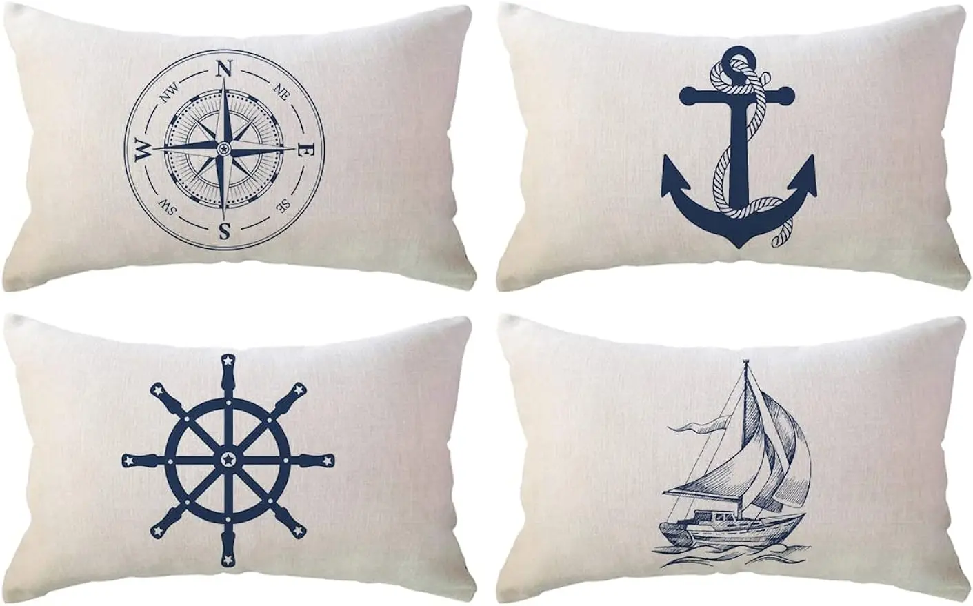 Sailing pillowcase Blue compass pattern ocean-themed cushion cover Decorative lumbar pillowcase 40X60cm
Sailing pillowcase Blue compass pattern ocean-themed cushion cover Decorative lumbar pillowcase 40X60cm