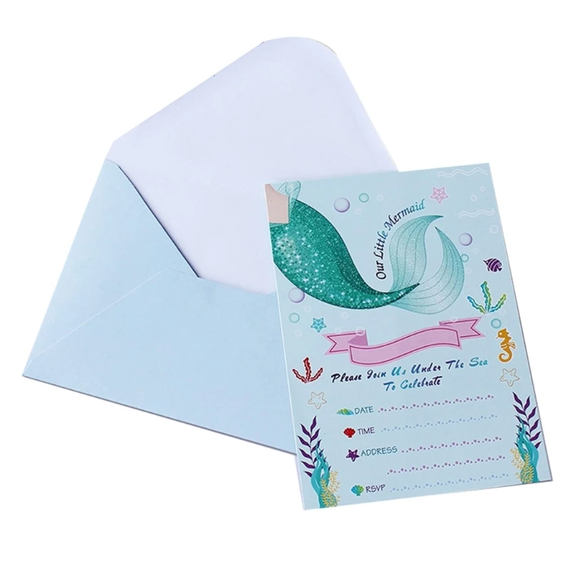 12pcs Invitation Cards Fish Tail Greeting Card Wedding Invitations Kids Birthday Party Decorations Thank You Card Gift 594C
12pcs Invitation Cards Fish Tail Greeting Card Wedding Invitations Kids Birthday Party Decorations Thank You Card Gift 594C