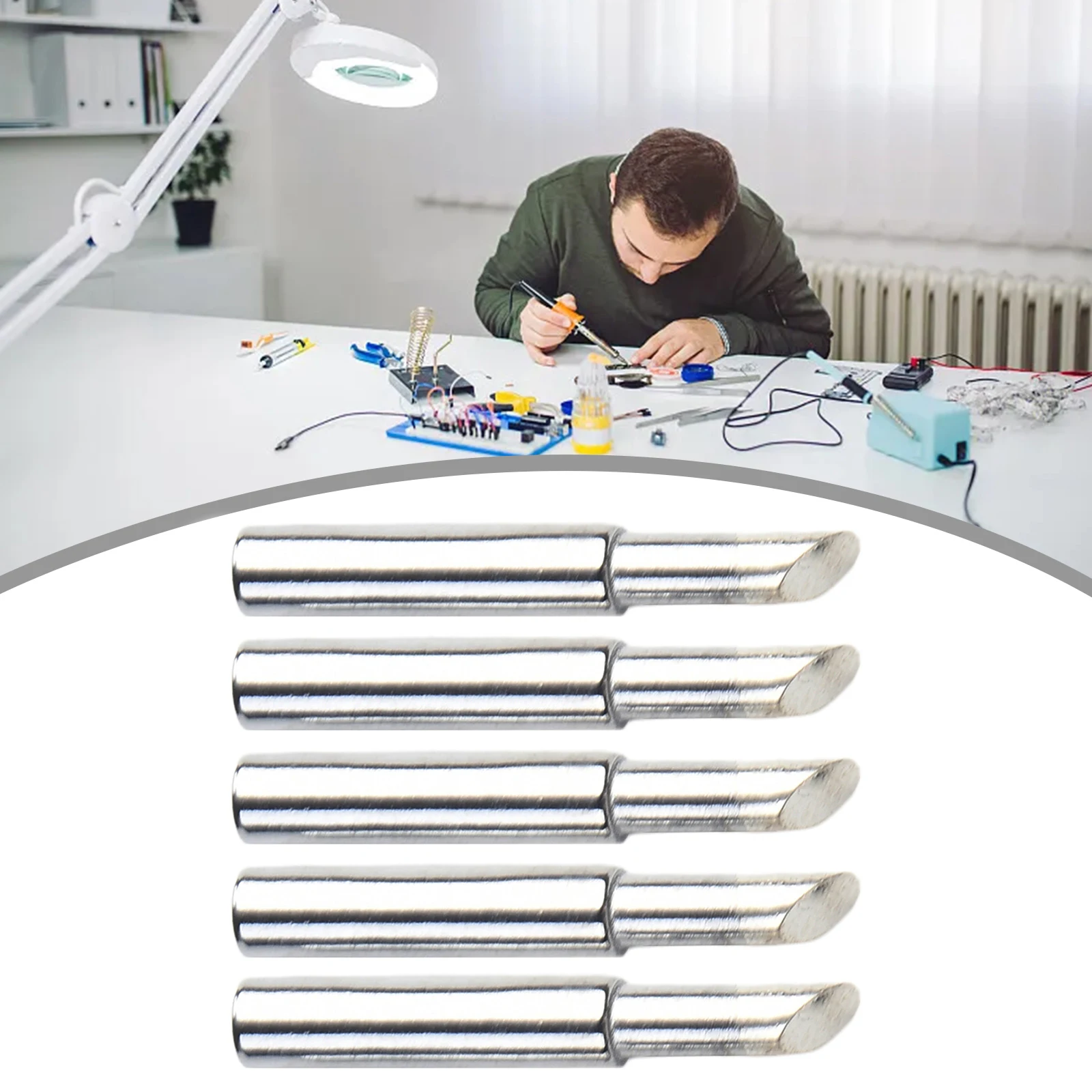 5PCS Silver Soldering Iron Tip 900M-T-5C 4mm Inner Diameter Soldering Iron Pure Copper Welding Tips 5C Type Soldering Iron Tip
5PCS Silver Soldering Iron Tip 900M-T-5C 4mm Inner Diameter Soldering Iron Pure Copper Welding Tips 5C Type Soldering Iron Tip