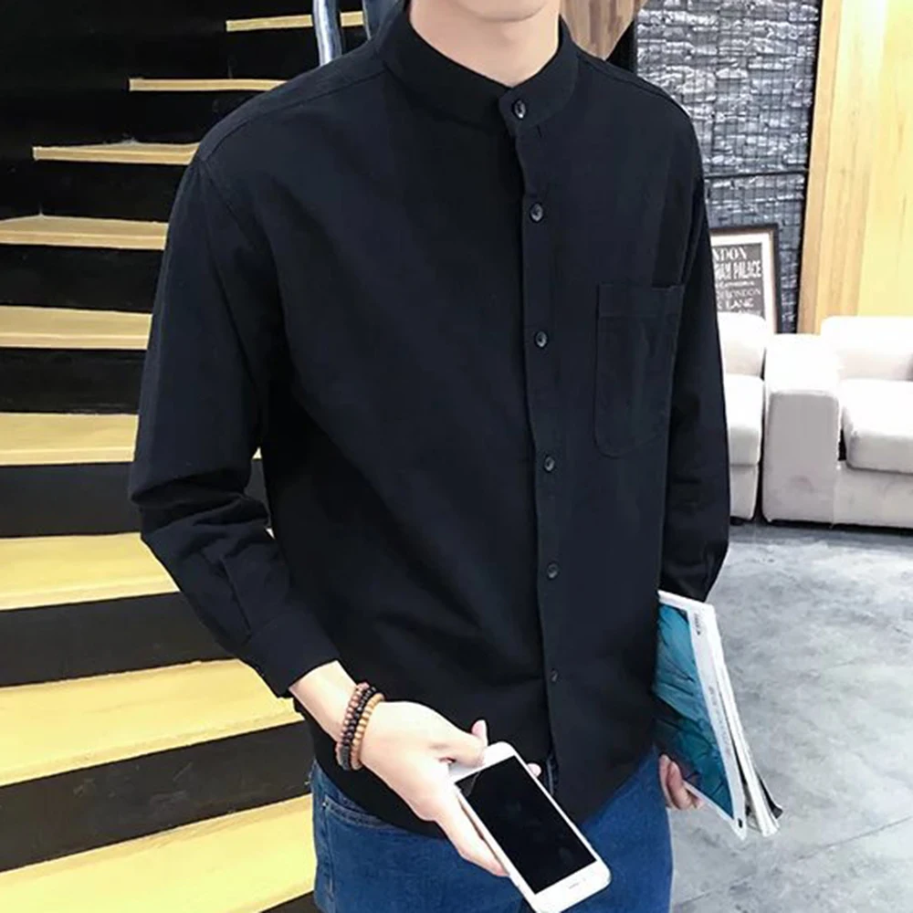 Shirt Long Sleeves Top Tee Button Tops Thin Men's Cotton Linen Stand up Collar T shirt for Business Casual Wear
Shirt Long Sleeves Top Tee Button Tops Thin Men's Cotton Linen Stand up Collar T shirt for Business Casual Wear