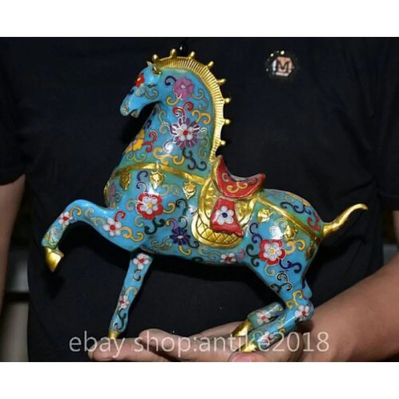 Статуя лошади 10 дюймов старинная китайская бронза перегородчатой позолоченной династии 12 зодиаков
Статуя лошади 10 дюймов старинная китайская бронза перегородчатой позолоченной династии 12 зодиаков