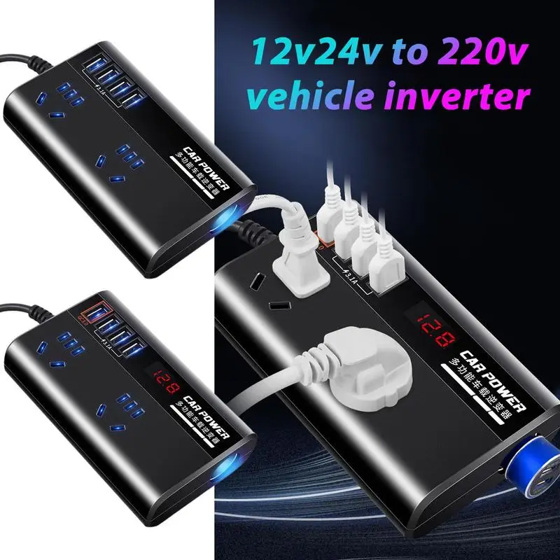 Car Power Inverter DC 12V to AC 220V Portable auto Power Inverter Car Inverter Plug Adapter Outlet Safe Protections RV Inverter
Car Power Inverter DC 12V to AC 220V Portable auto Power Inverter Car Inverter Plug Adapter Outlet Safe Protections RV Inverter