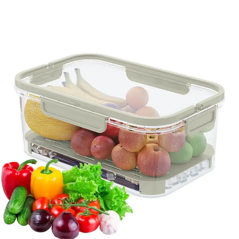 

Fruit Storage Containers for Fridge Portable Drain Basket Fruit holder Refrigerator Preservation Box kitchen accessories