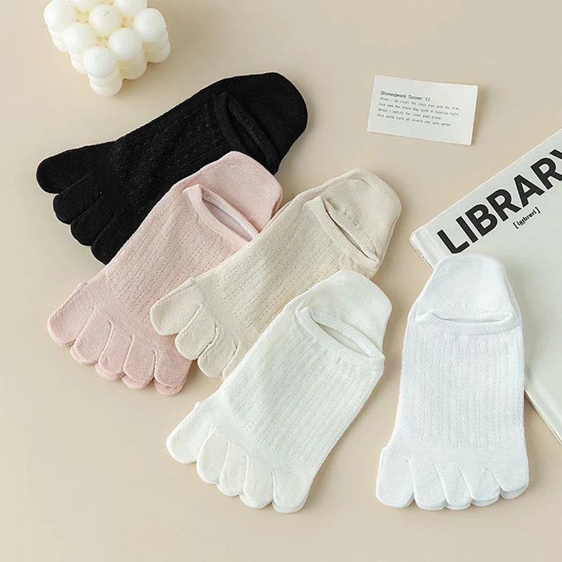 

5 Finger Boat Sox Women Toe Boat Socks Fashion Breathable Summer Ladies Girl Ultrathin Invisible Cotton Five-finger Boat Sock