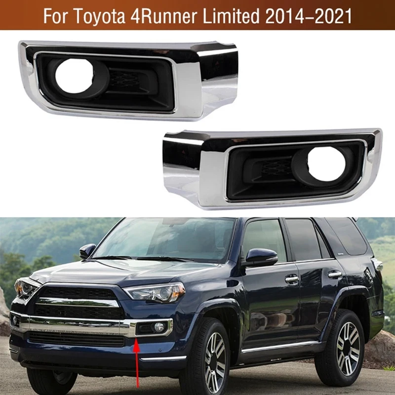 1Pair Car Front Bumper Fog Lamp Trim Cover Fog Light Grille Frame For Toyota 4Runner Limited 2014-2021 Replacement
1Pair Car Front Bumper Fog Lamp Trim Cover Fog Light Grille Frame For Toyota 4Runner Limited 2014-2021 Replacement