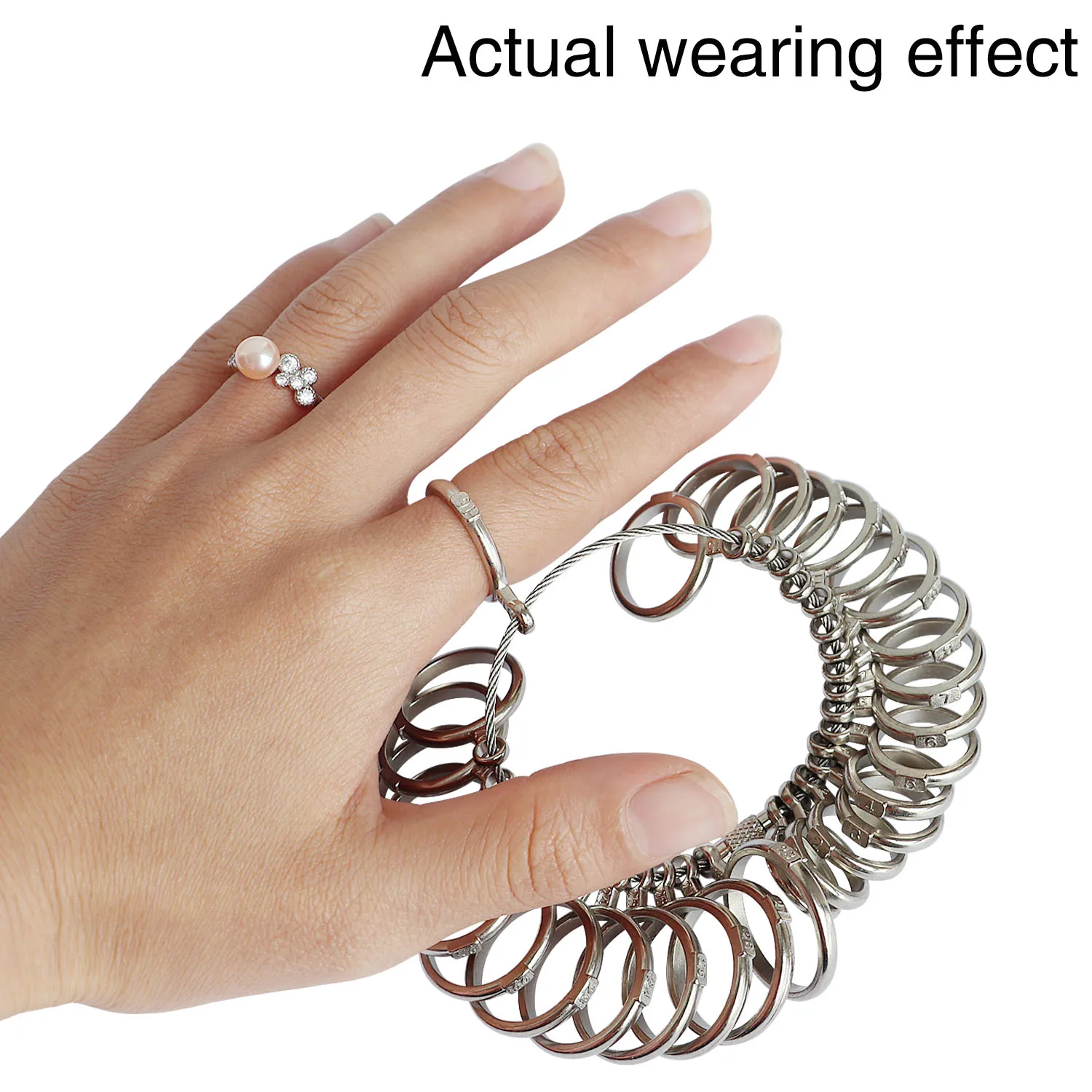 

Metal Ring Sizer Measuring Tool Steel Finger Rings Size Measurement Ring Gauge Measure for Wedding Jewelry Sizing Tool
