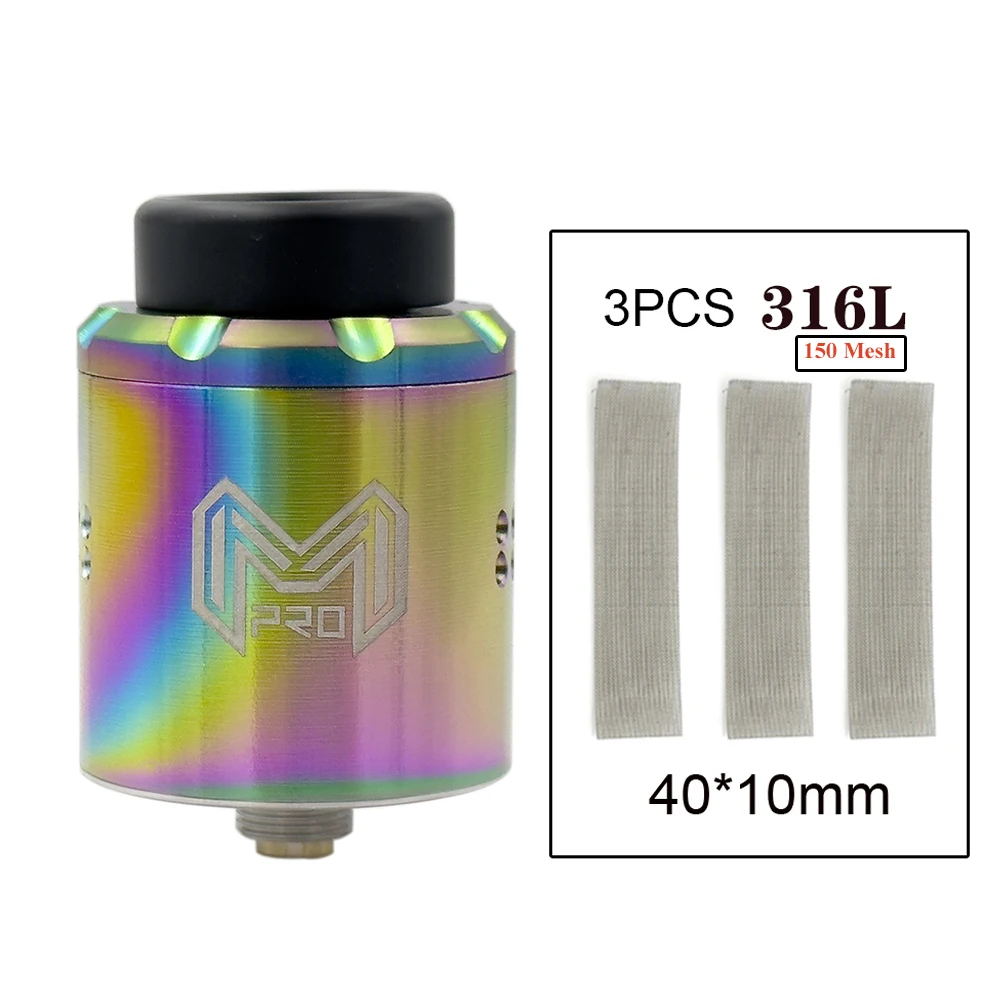 Mesh Pro RDA Atomizer 24mm with 3PCS 316L Mesh Coil with 510 Gold Squonk Pin BF DIY Tool Tank
Mesh Pro RDA Atomizer 24mm with 3PCS 316L Mesh Coil with 510 Gold Squonk Pin BF DIY Tool Tank