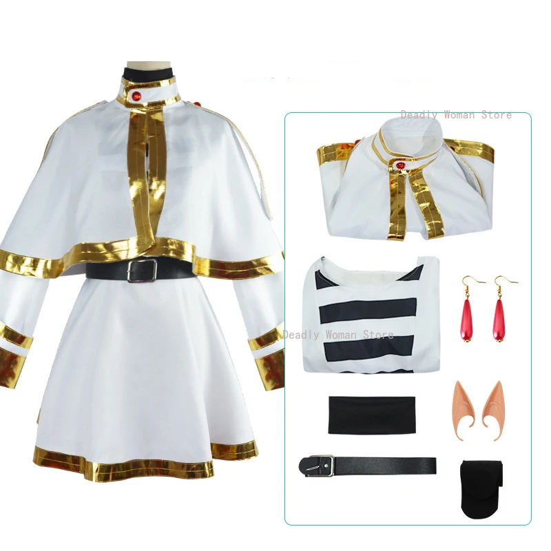 Sousou No Frieren Cosplay Costume Wig Shoes Anime Magician Dress Elf Ear Halloween Party Charistmas for Women Girls
Sousou No Frieren Cosplay Costume Wig Shoes Anime Magician Dress Elf Ear Halloween Party Charistmas for Women Girls