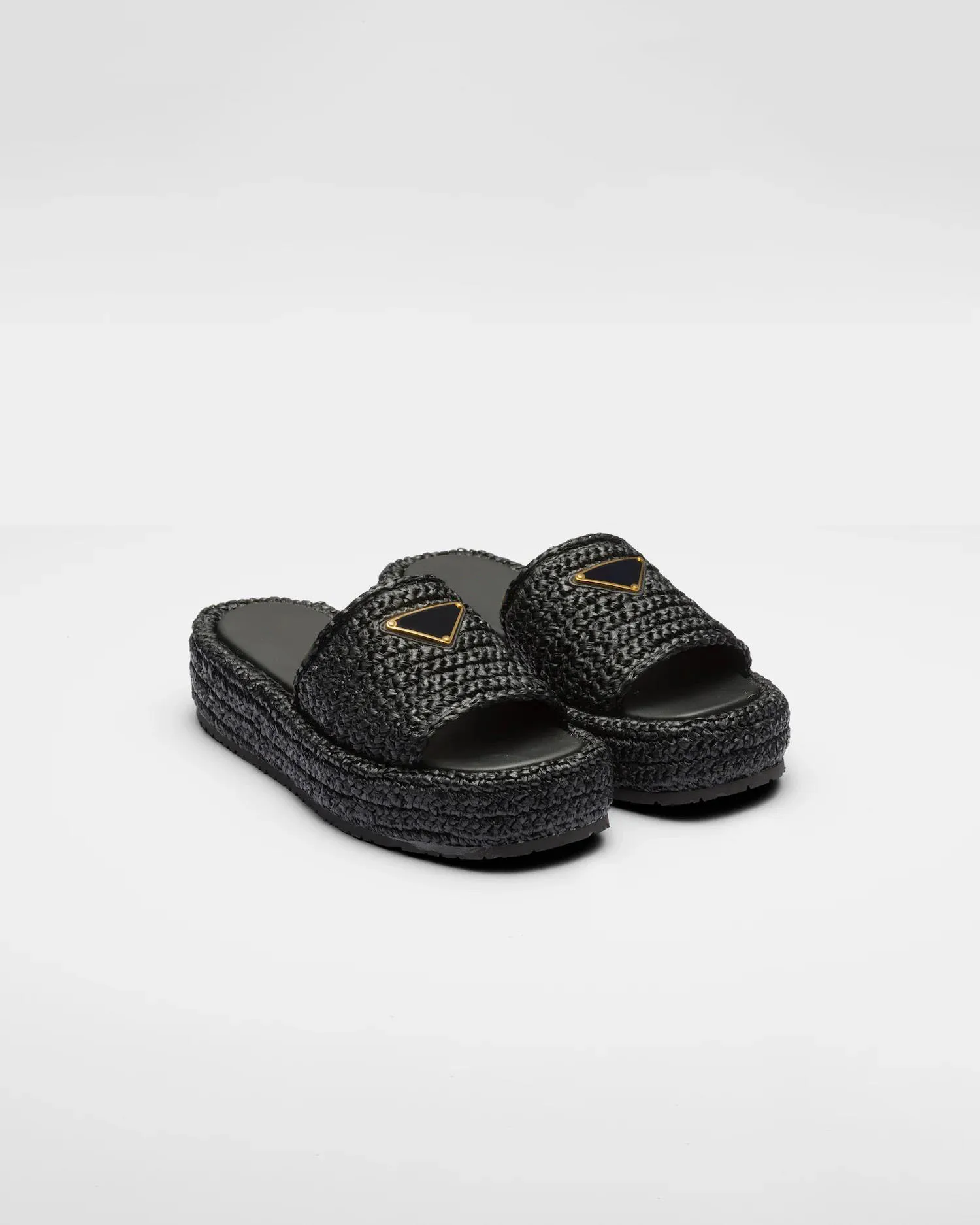 

Women's Shoes Crochet Flatform Slides Sandals Metal Logo Raffia Effect Yarn 35 Mm Brand Oeing 8882305262211
