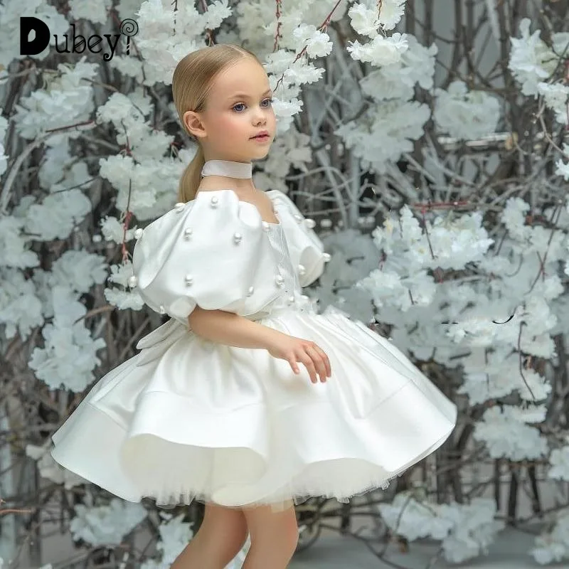 

Princess Girls Boutique Dress Elegant Puff Sleeve Costumes Kids Girl Wedding Birthday Party Prom Dresses 3y To 8y Old